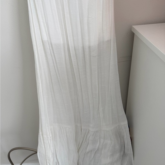 White Long Sleeve Dress. Off the shoulder - Picture 2 of 7